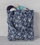 Tote bag, shopping bag, floral denim - Image 7
