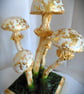 Fantasy Gold flaked clay Toadstool art sculpture - Image 5