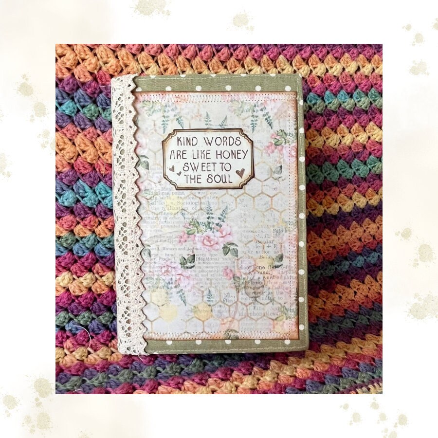 Junk Journal, Bee Theme Journal, Handmade Journal, Fabric Journal, Creative Jour