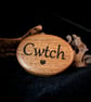 Cwtch Solid Oak Keepsake Pebble. Handmade Welsh Gift - Image 3