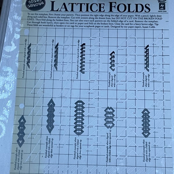 Paper Pizazz Lattice folds plastic template sheet from Hot Off the Press