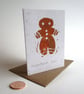 SALE - Gingerbread Man - lino cut print Christmas card - Image 3