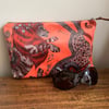 Lion velvet zip pouch