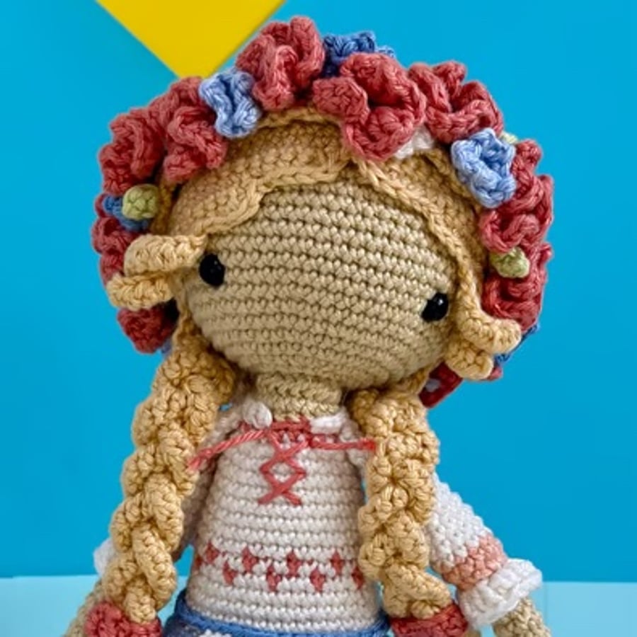 Hand crocheted Ukrainian Doll