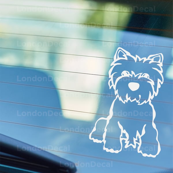 Westie West Highland White Terrier Dog Decal - Car Window Bumper Vinyl Decal 