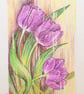 Purple tulips, small drawing, original art letterbox gift - Image 6