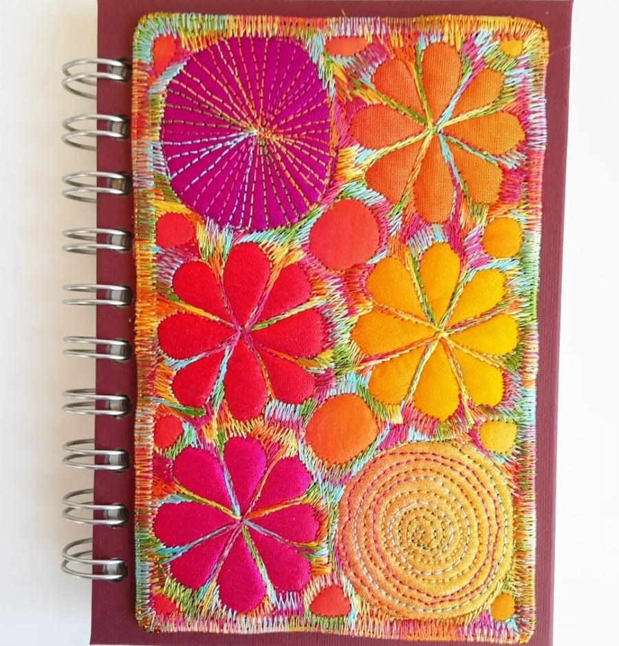 Sketchbook Spiral Bound Square 6 x 4 inches with Free Machine Embroidery Cover