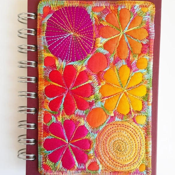Sketchbook Spiral Bound Square 6 x 4 inches with Free Machine Embroidery Cover
