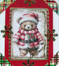 Hand Crafted Decoupage Chistmas Card - Happy Christmas (2731) - Teddy Bear