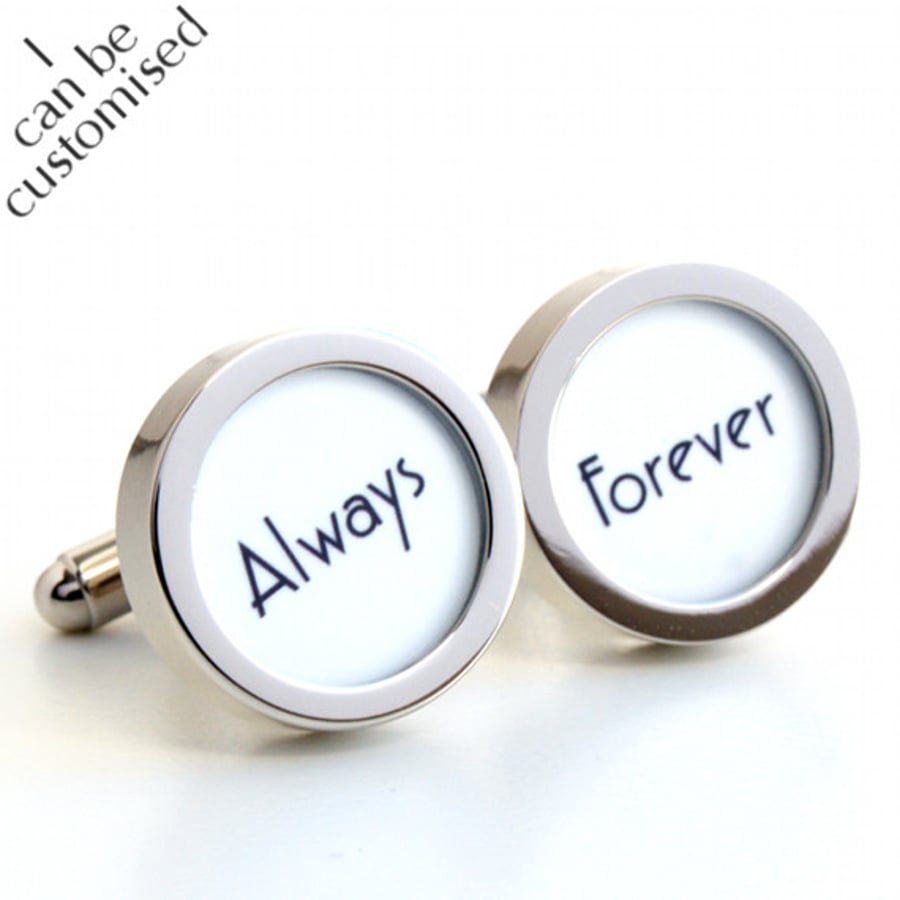 Always and Forever Cufflinks for Weddings and Special Someone in Art Deco 1920s 