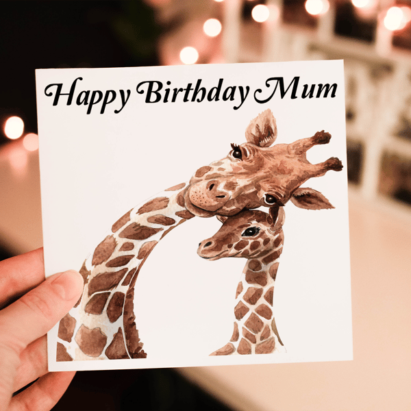 Mum Birthday Card, Giraffe Birthday Card, Card for Mum, Birthday Card