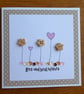 Birthday Card - Flowers and Hearts - Pink and Fawn - Image 6