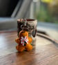 Red hearts felt gingerbread man keyring