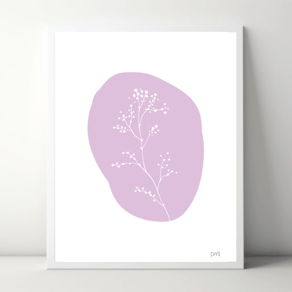 Sprig Pink A4 Art Print 