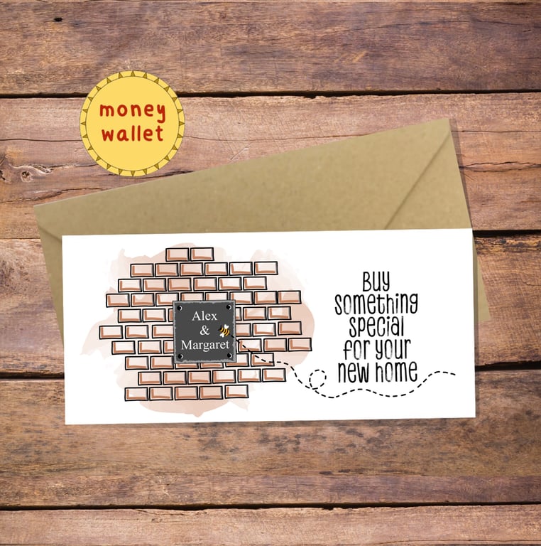 New Home Personalised Money Wallet Card - cash gift envelope