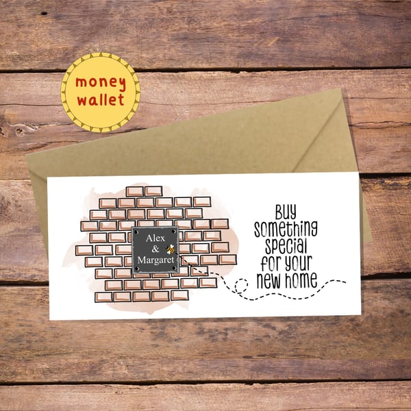 New Home Personalised Money Wallet Card - cash gift envelope