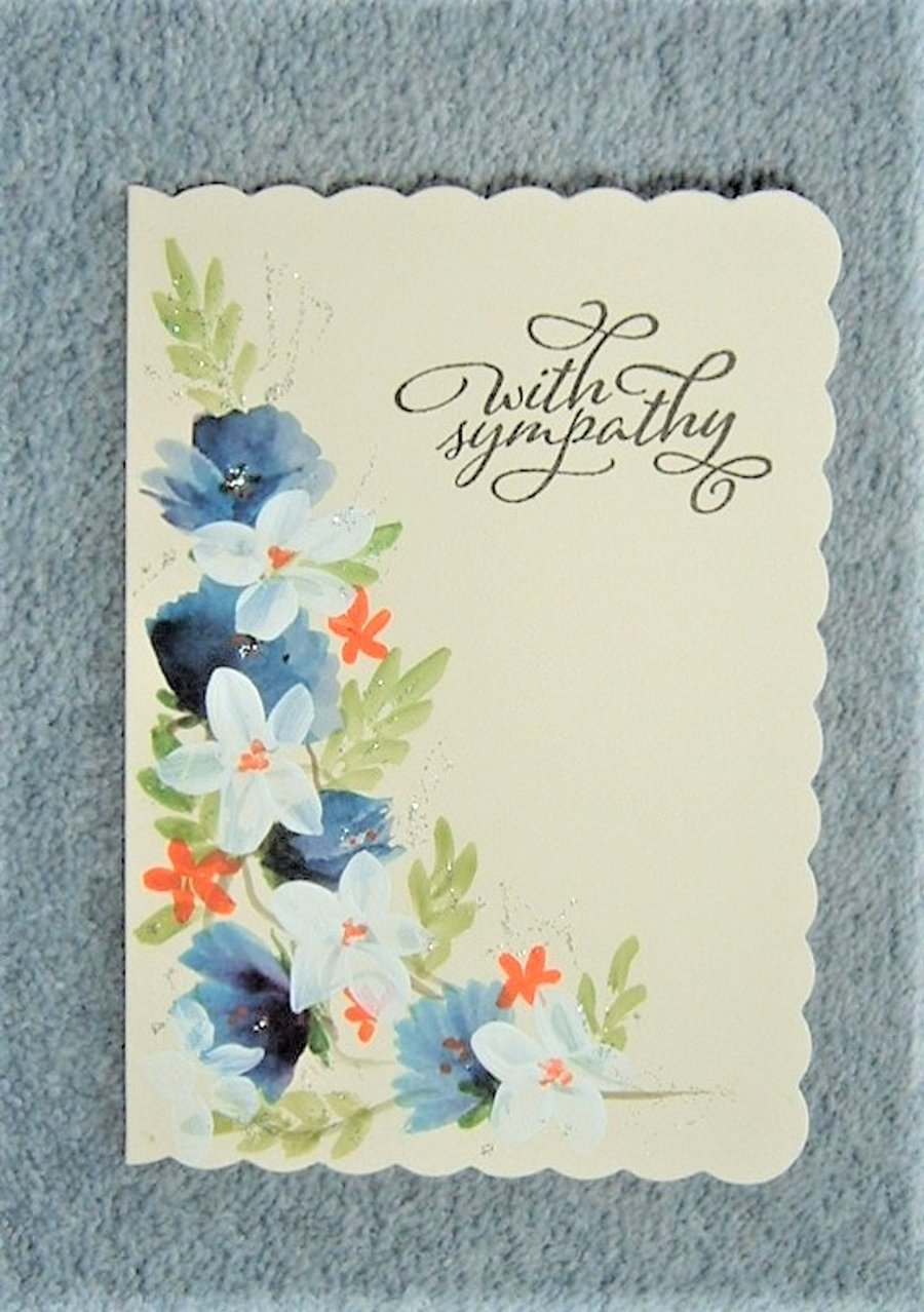 original hand painted Sympathy greetings card ( ref F 458)
