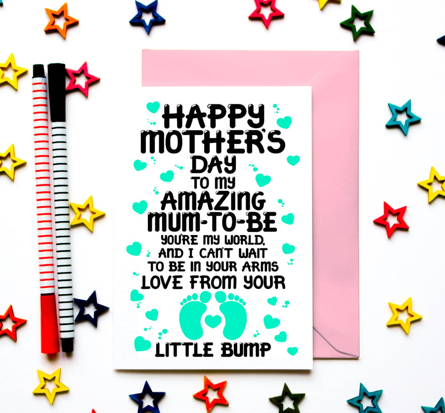 Mother’s Day Card for Mum-to-Be, Cute Pregnancy Mother’s Day Card from Bump 