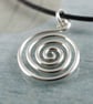 Celtic Spiral Pendant in Sterling Silver Pagan Viking - Image 1