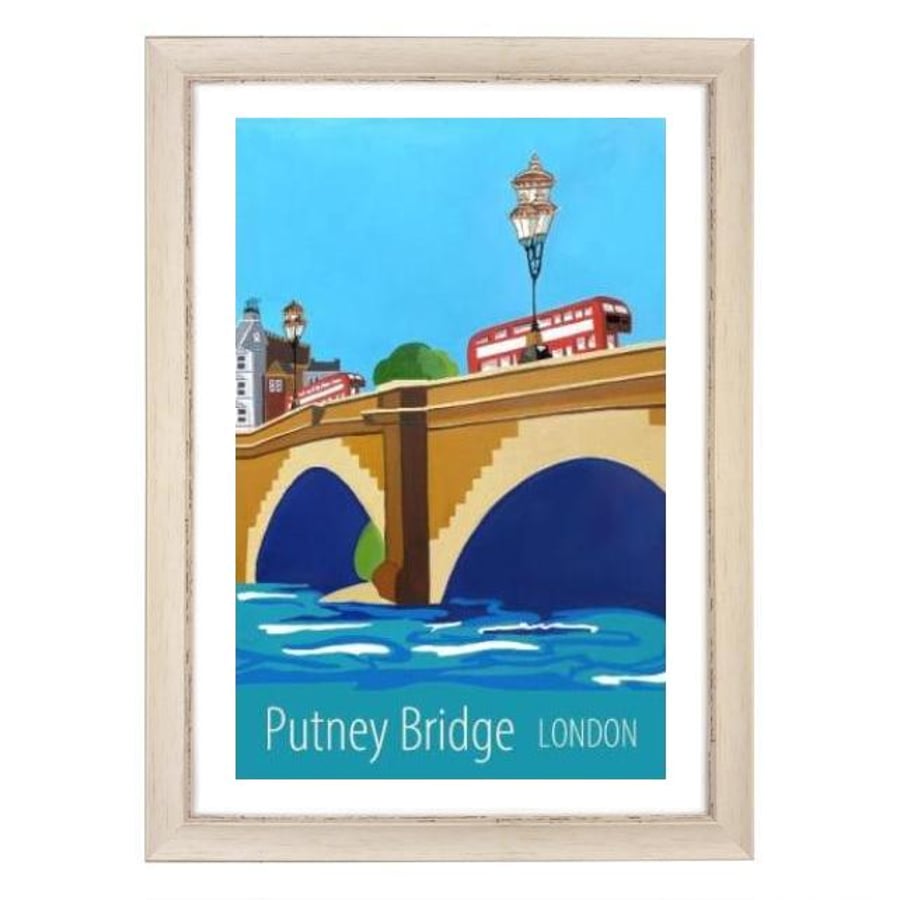 Putney Bridge London white frame