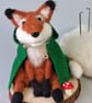 Needle Felted whimsical Fox - Woollen Decoration 