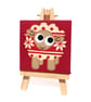 Sheep in a Woolly Jumper Original Mini Painting - quirky red sheep art  - Image 3