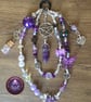 Amethyst phone charmCrystal keychainWitchy bag charmClear quartz charmPentagram 
