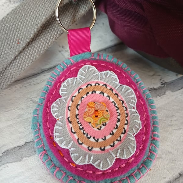 Hand stitched  keyring,bag charm. Price includes P and P. 