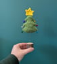 Crochet Mini Christmas Tree with Bells and Star, Table Decoration, Xmas Tree, In - Image 6