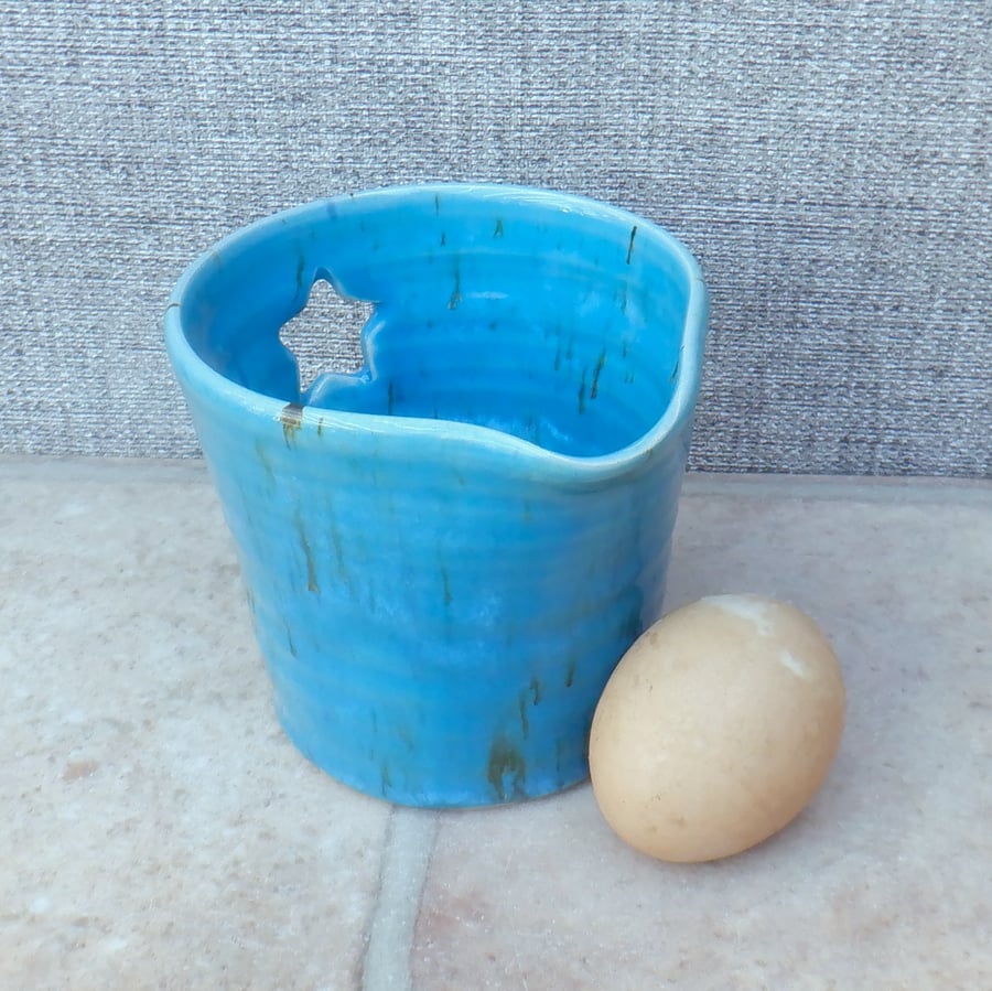 Egg separator jug wheelthrown stoneware handmade ceramic pottery star