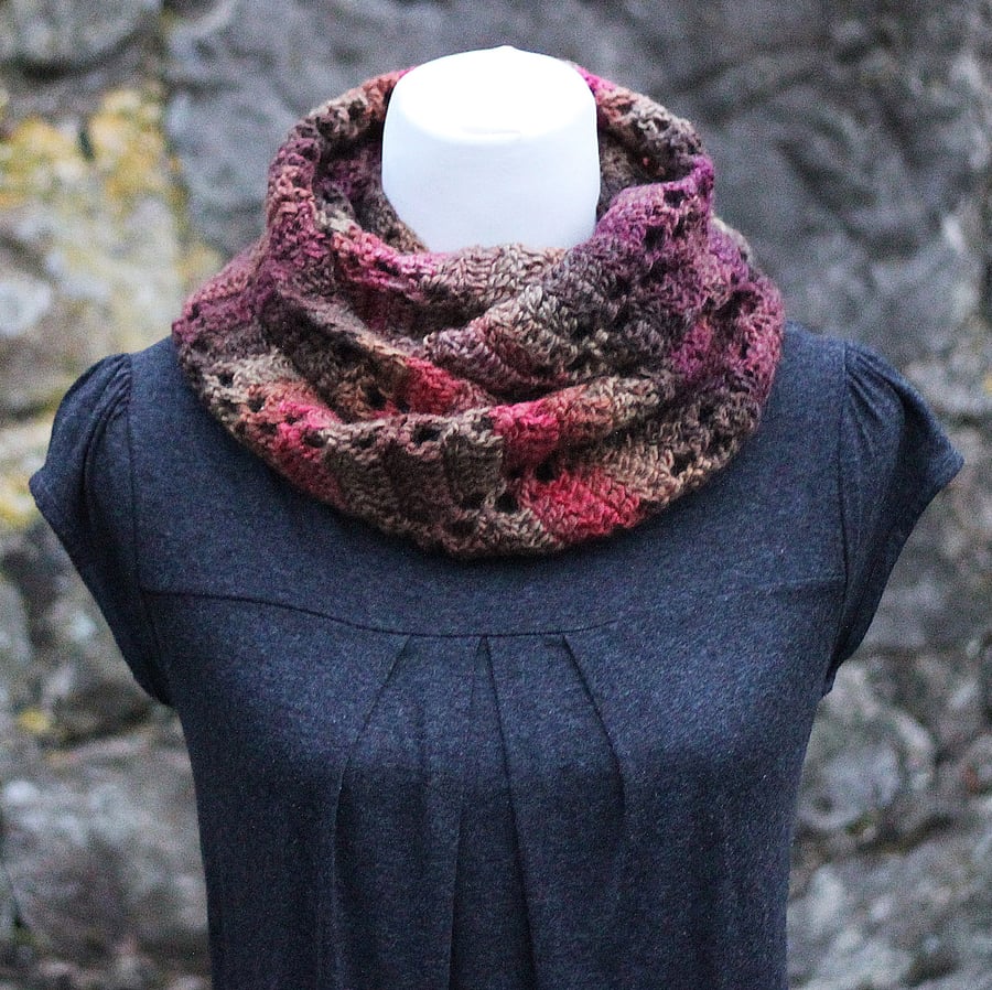 SCARF chunky, womens cowl, snood multicolour, gift guide for her