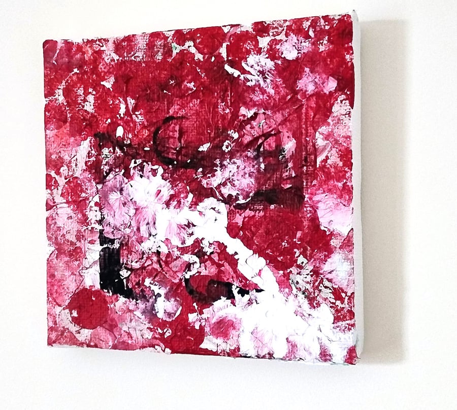 Crimson Pulse 1 - Original Textured Acrylic Abstract Painting