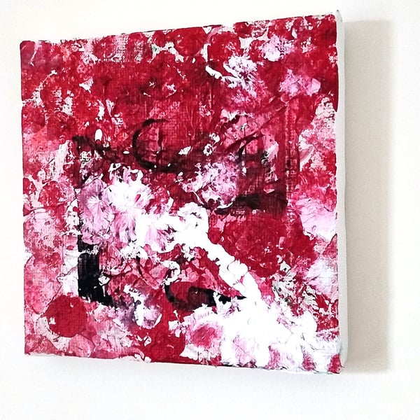 Crimson Pulse One - Original Textured Acrylic Abstract Painting
