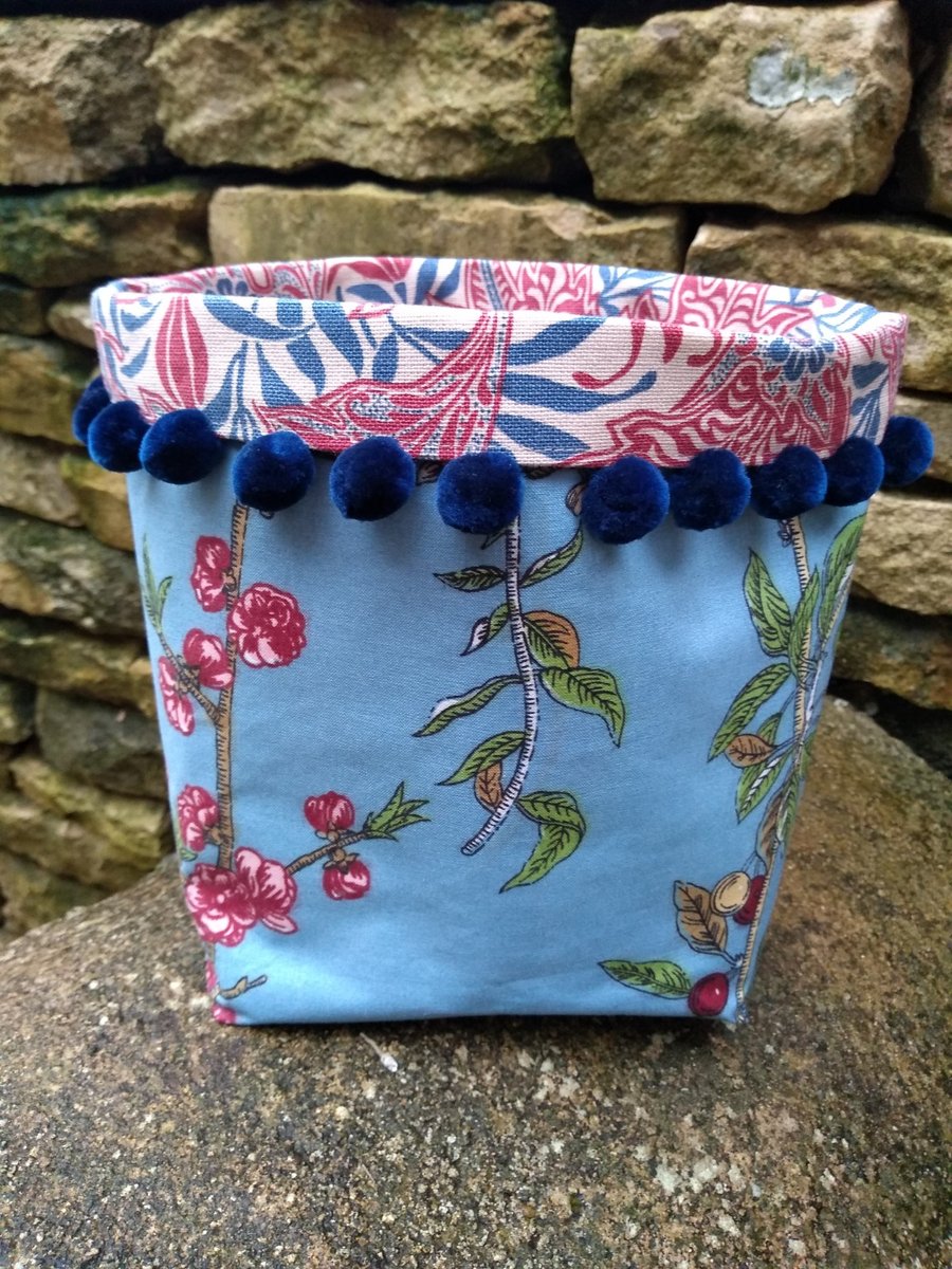 Vintage Fabric Storage Basket