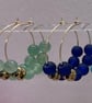 Gold plated hoops with Green Aventurine beads - Image 2
