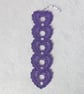 Bookmark, hearts bookmark, embroidered lace, purple - Image 6