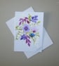 hand painted floral greetings card  (ref FA 14 R3 )