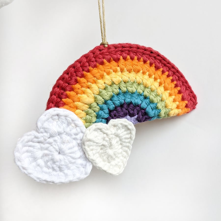 Rainbow Valentine Crochet Hanging Decoration