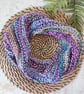  Crochet Infinity Scarf Wrap Cowl 'Rainbow Sherbet' - Image 1