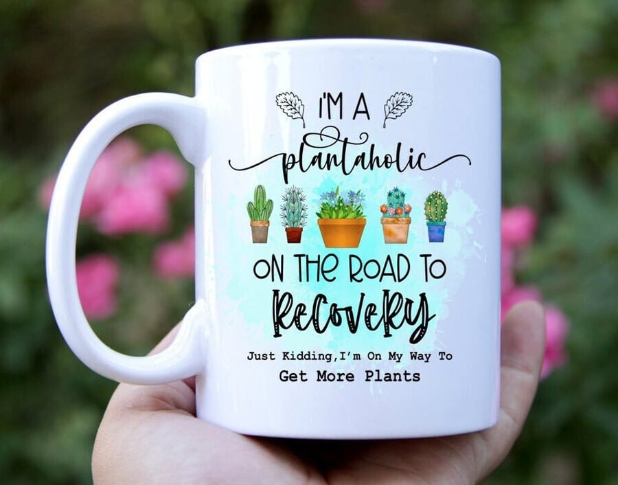 Personalised Plant-a-holic Garden Gift Mug - Funny Gift Idea