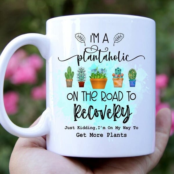 Personalised Plant-a-holic Garden Gift Mug - Funny Gift Idea