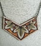 Pyrography ivy leaf  pendant - Image 1