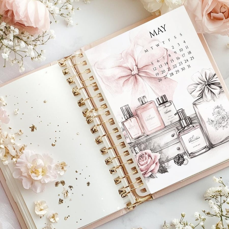 May Monthly Calendar Dashboard 2025 Monthly Planner Inserts Vintage Insert Plann