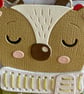 Handmade Reindeer Christmas Card Traditional Colours & Hand Stitched Details - Image 3
