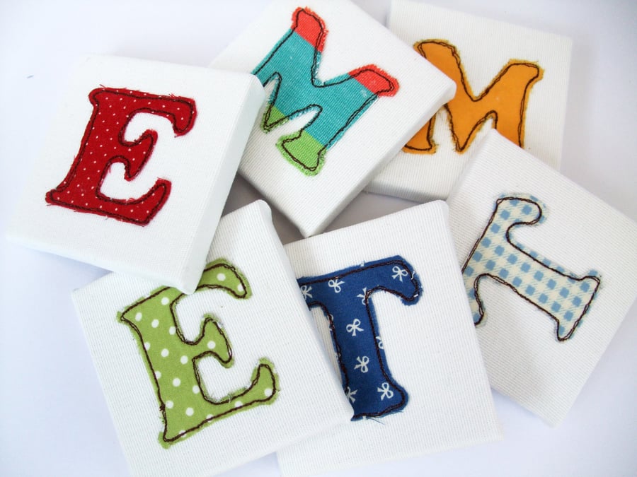 Childrens Name Letters - White - Mini Canvas Nursery Decor - door letters - door