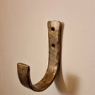 Pair of Oar Hooks Wrought Iron with Antique Brass Wax Finish Paddle Gun Holder