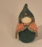 Tiny wood & felt gnome with hand embroidered details