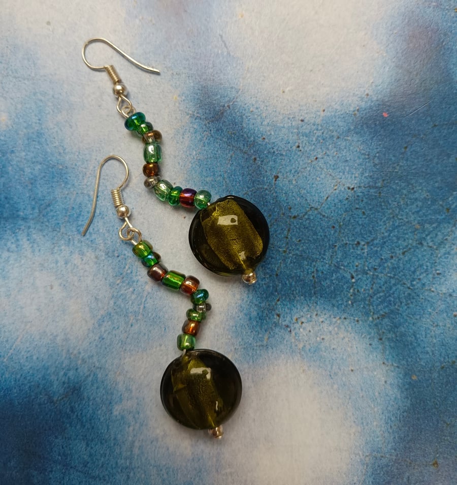 Oh So Lovely Green Beaded Earrings 