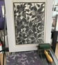 Lino Print - Clematis & Jasmine - Flower Print - Limited Edition Linocut - Image 2