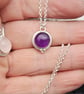 Amethyst Lotus Moon Flower Necklace - Image 5